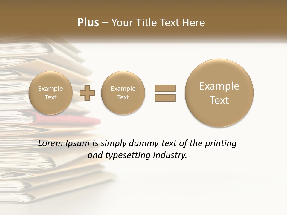 A Stack Of Books With A Red Pen On Top Of It PowerPoint Template