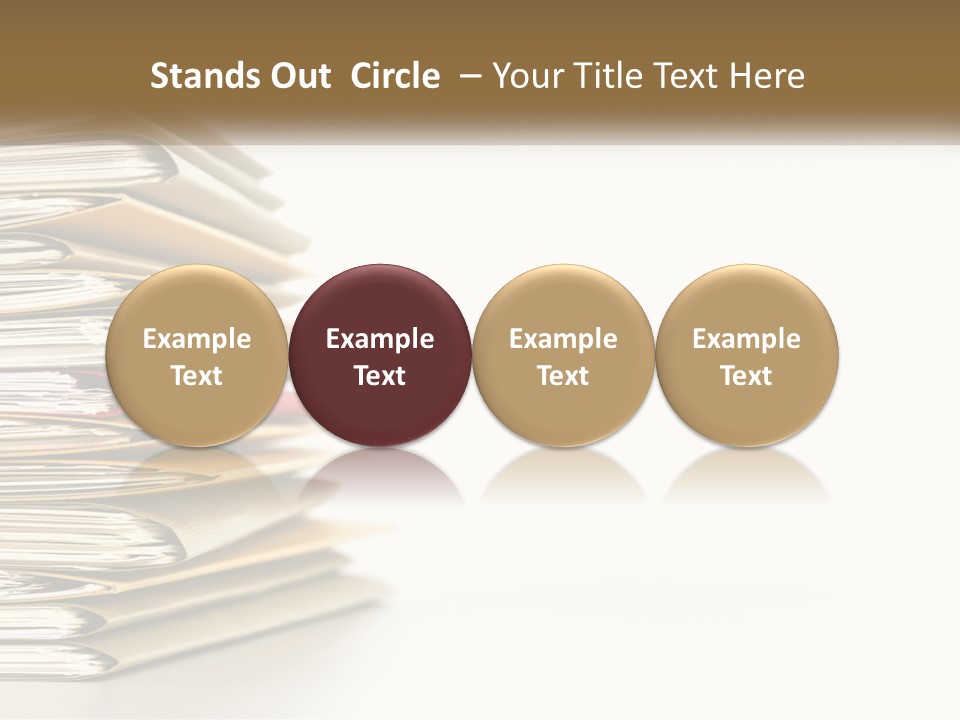 A Stack Of Books With A Red Pen On Top Of It PowerPoint Template