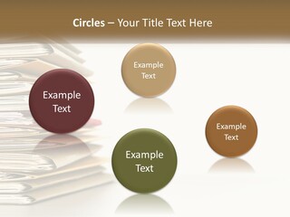 A Stack Of Books With A Red Pen On Top Of It PowerPoint Template