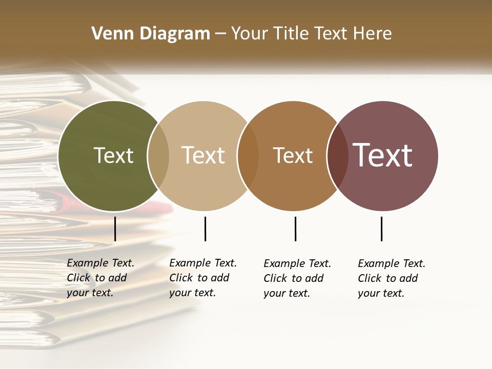 A Stack Of Books With A Red Pen On Top Of It PowerPoint Template