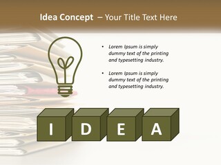 A Stack Of Books With A Red Pen On Top Of It PowerPoint Template