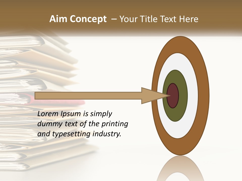 A Stack Of Books With A Red Pen On Top Of It PowerPoint Template