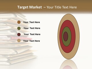 A Stack Of Books With A Red Pen On Top Of It PowerPoint Template