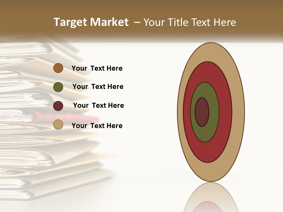 A Stack Of Books With A Red Pen On Top Of It PowerPoint Template