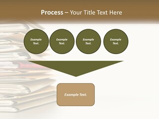 A Stack Of Books With A Red Pen On Top Of It PowerPoint Template