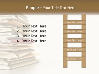 A Stack Of Books With A Red Pen On Top Of It PowerPoint Template