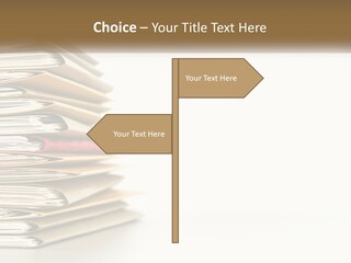 A Stack Of Books With A Red Pen On Top Of It PowerPoint Template