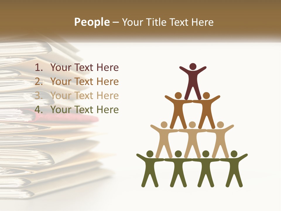 A Stack Of Books With A Red Pen On Top Of It PowerPoint Template