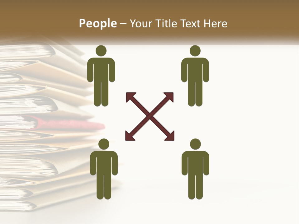 A Stack Of Books With A Red Pen On Top Of It PowerPoint Template