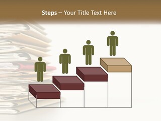 A Stack Of Books With A Red Pen On Top Of It PowerPoint Template