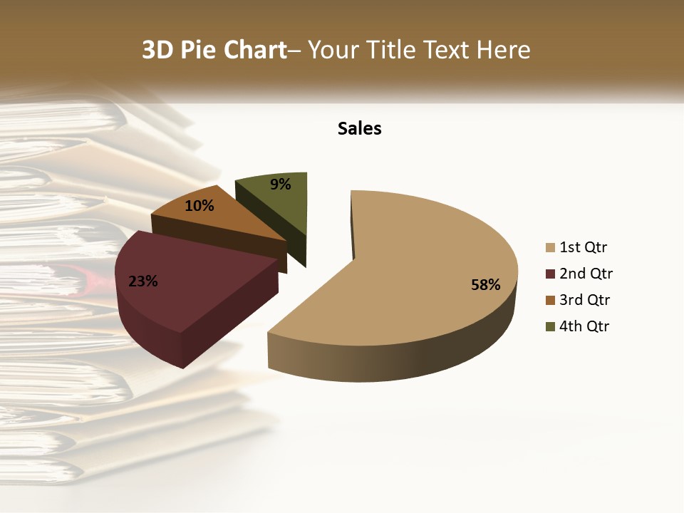 A Stack Of Books With A Red Pen On Top Of It PowerPoint Template
