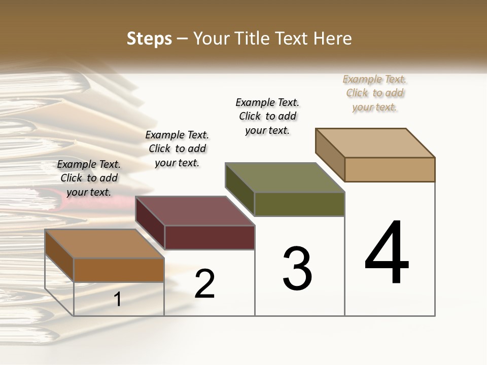 A Stack Of Books With A Red Pen On Top Of It PowerPoint Template