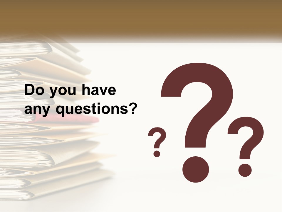 A Stack Of Books With A Red Pen On Top Of It PowerPoint Template