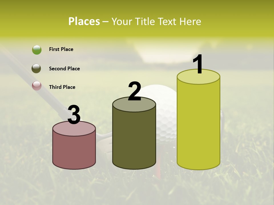 A Golf Club And A Golf Ball On The Green Grass PowerPoint Template