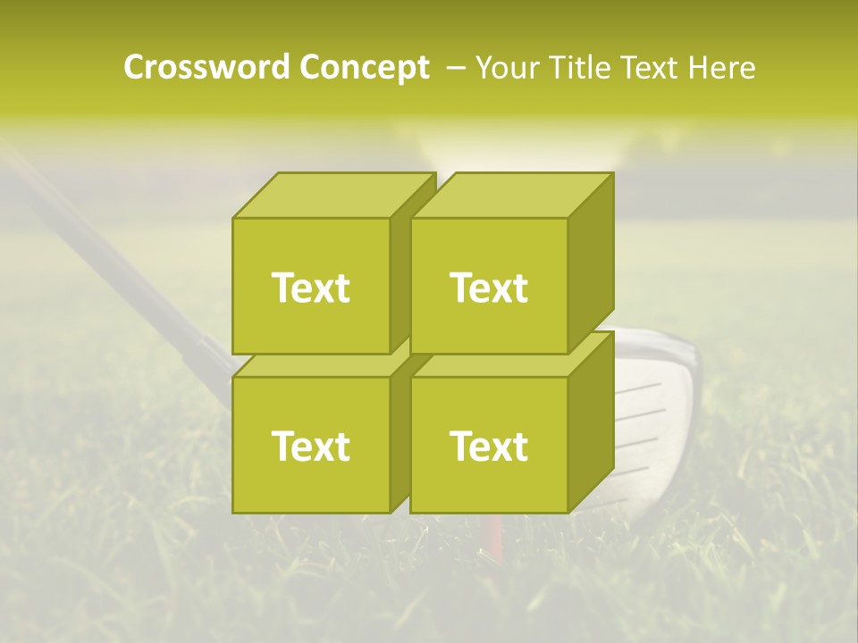 A Golf Club And A Golf Ball On The Green Grass PowerPoint Template