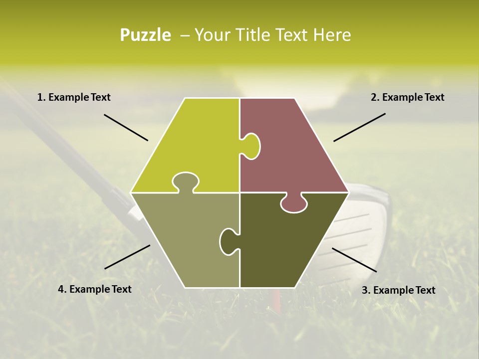 A Golf Club And A Golf Ball On The Green Grass PowerPoint Template