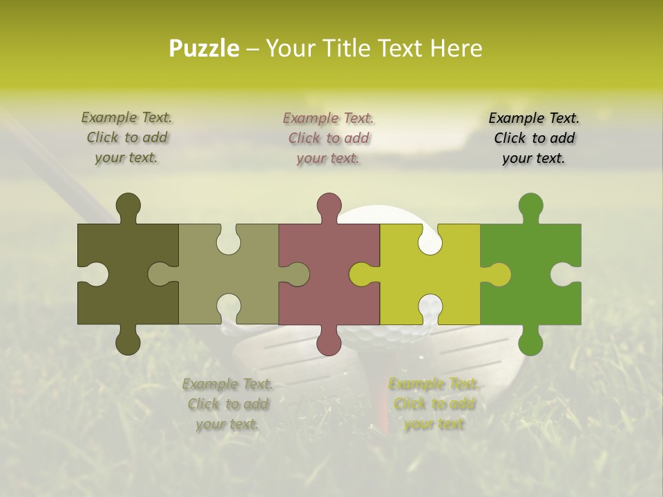 A Golf Club And A Golf Ball On The Green Grass PowerPoint Template