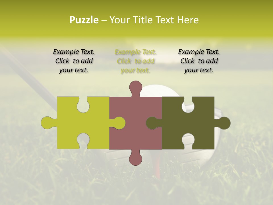 A Golf Club And A Golf Ball On The Green Grass PowerPoint Template