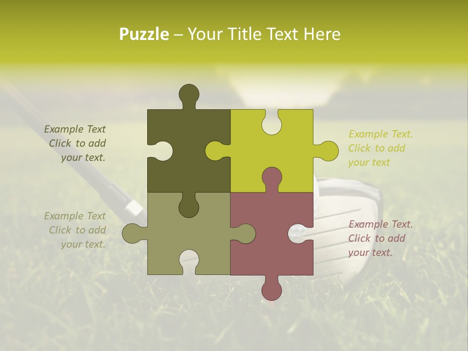 A Golf Club And A Golf Ball On The Green Grass PowerPoint Template