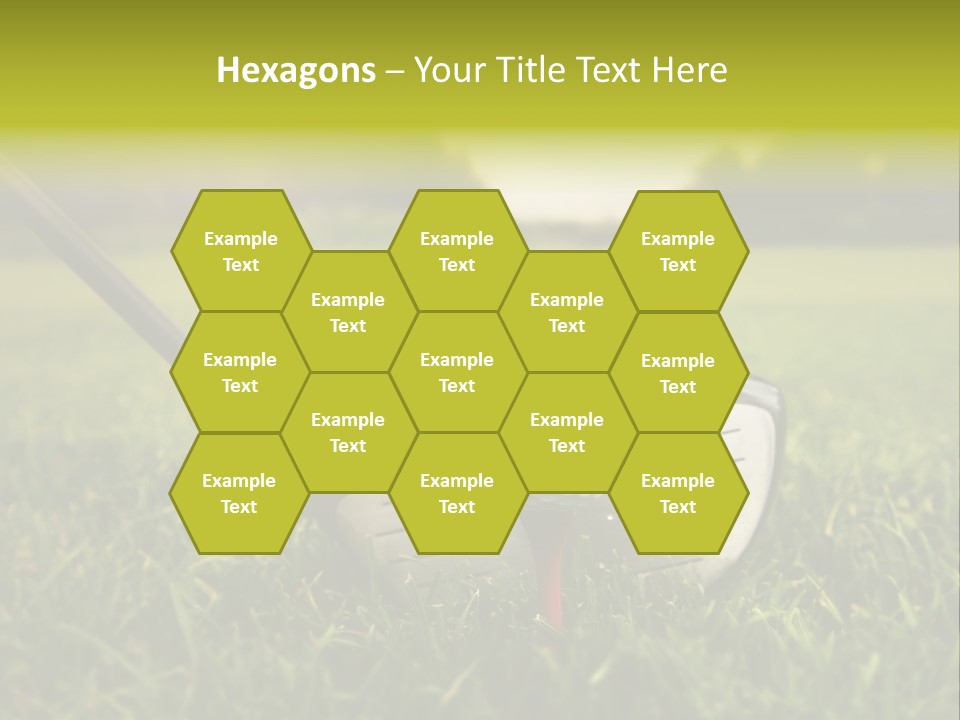 A Golf Club And A Golf Ball On The Green Grass PowerPoint Template