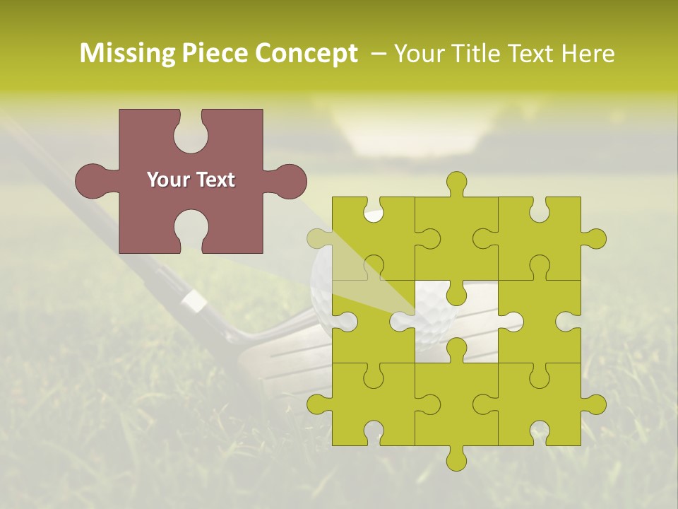 A Golf Club And A Golf Ball On The Green Grass PowerPoint Template