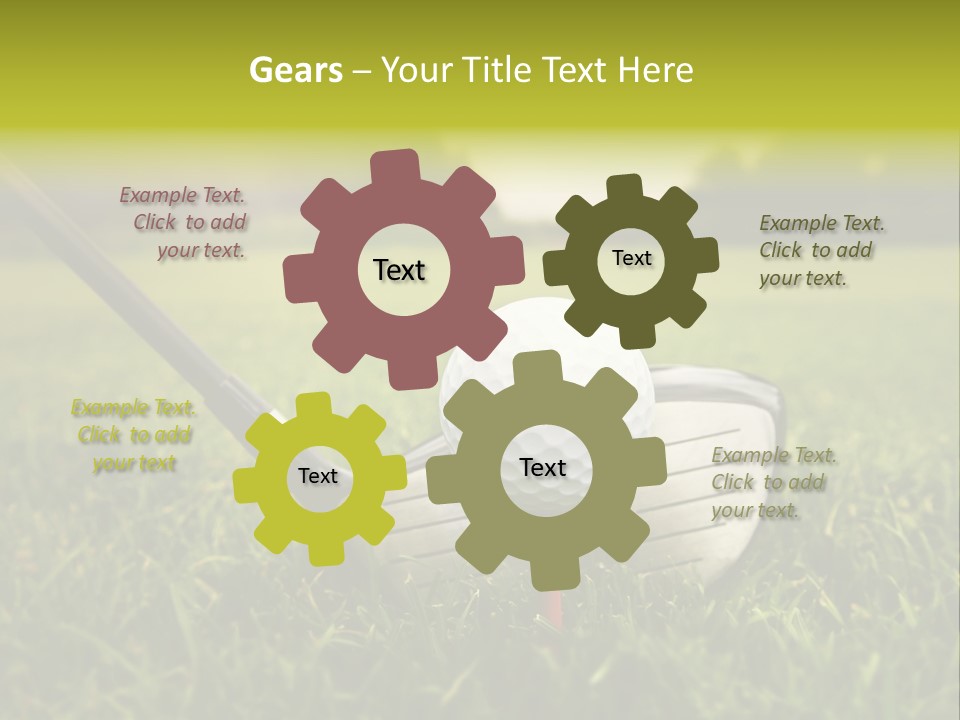 A Golf Club And A Golf Ball On The Green Grass PowerPoint Template