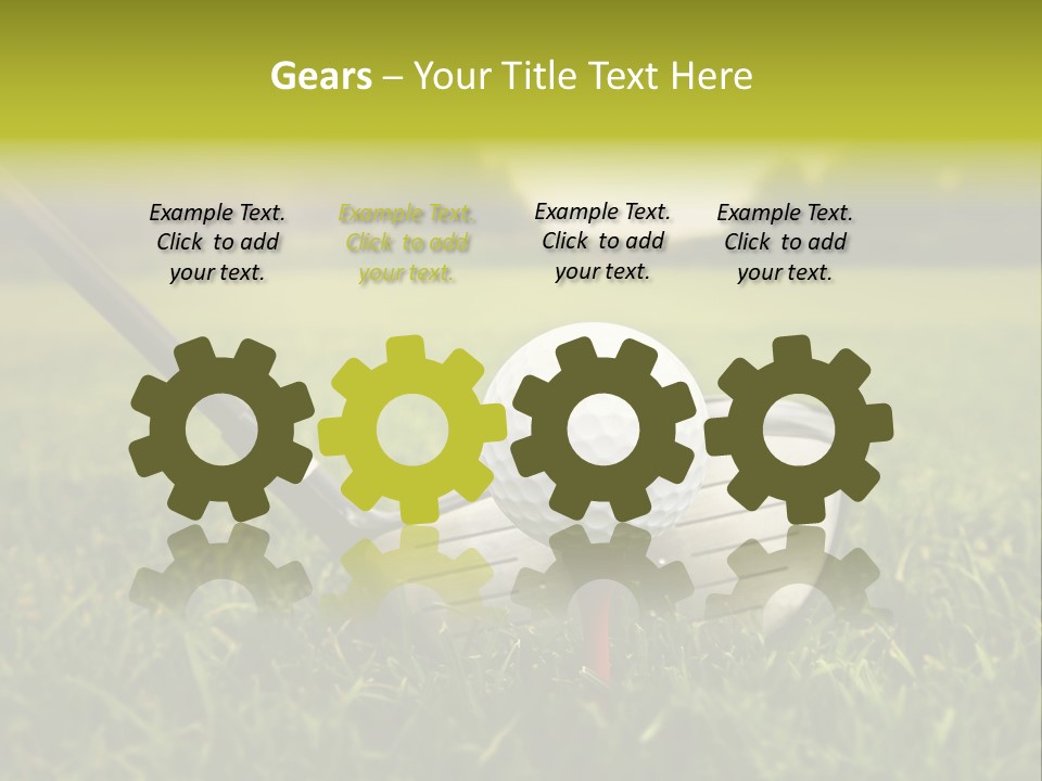 A Golf Club And A Golf Ball On The Green Grass PowerPoint Template