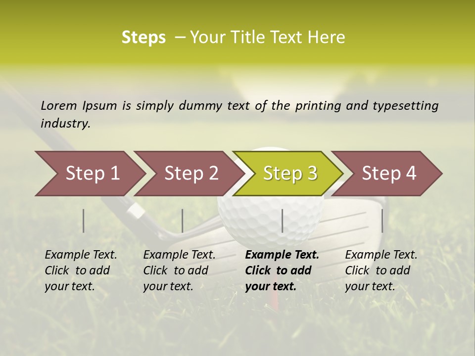A Golf Club And A Golf Ball On The Green Grass PowerPoint Template