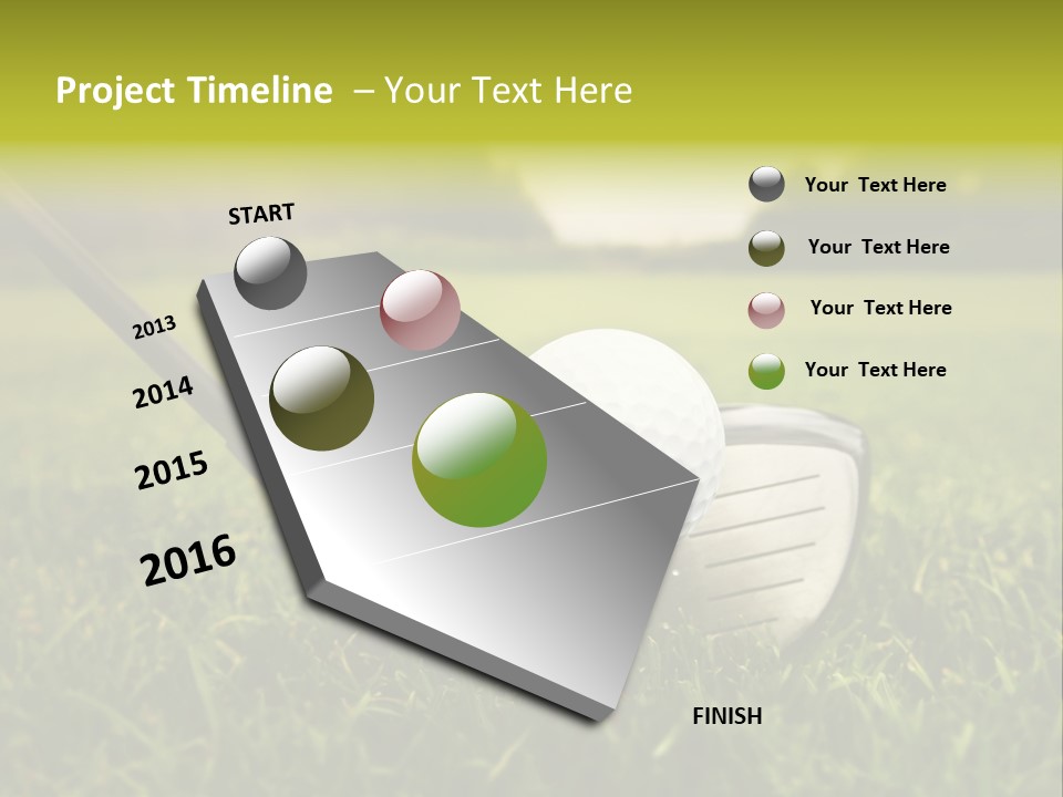 A Golf Club And A Golf Ball On The Green Grass PowerPoint Template