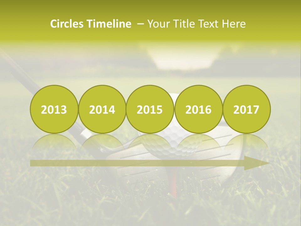 A Golf Club And A Golf Ball On The Green Grass PowerPoint Template