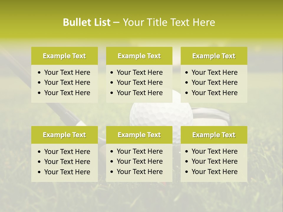 A Golf Club And A Golf Ball On The Green Grass PowerPoint Template