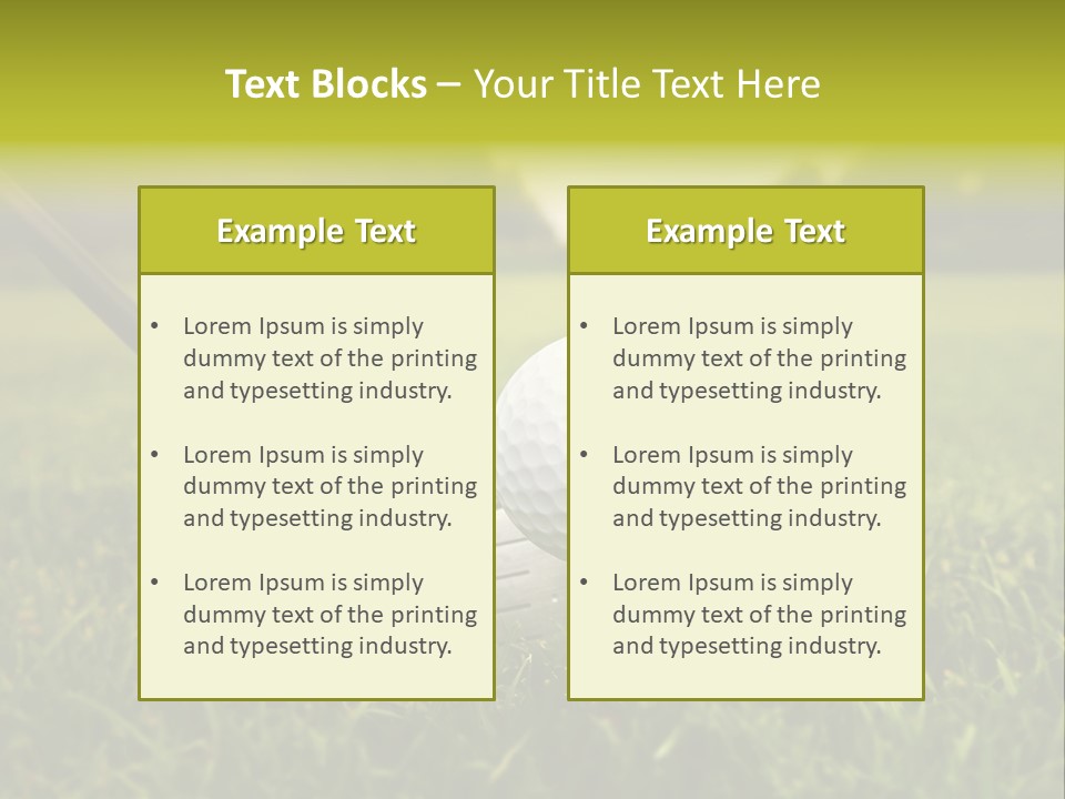 A Golf Club And A Golf Ball On The Green Grass PowerPoint Template