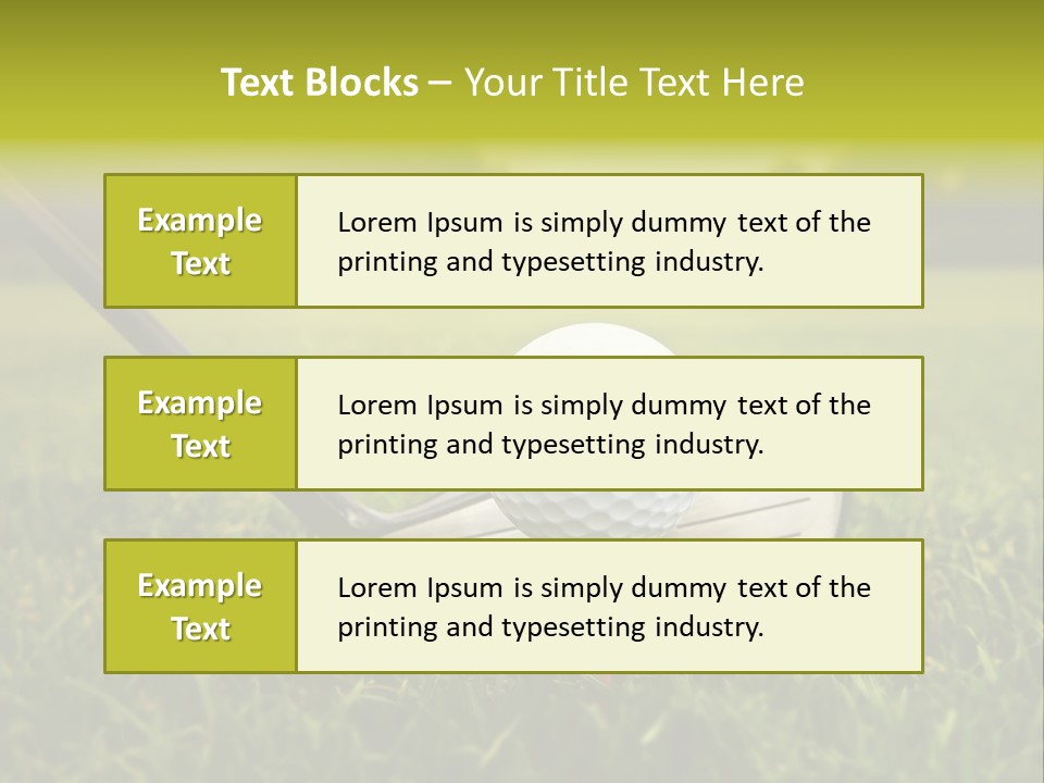 A Golf Club And A Golf Ball On The Green Grass PowerPoint Template