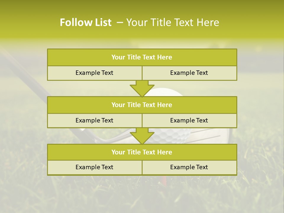 A Golf Club And A Golf Ball On The Green Grass PowerPoint Template