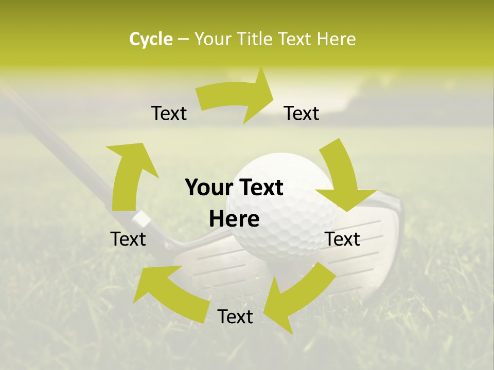 A Golf Club And A Golf Ball On The Green Grass PowerPoint Template