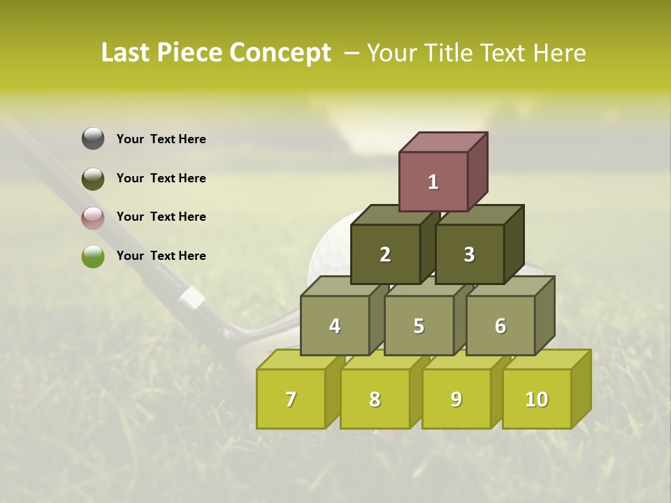 A Golf Club And A Golf Ball On The Green Grass PowerPoint Template
