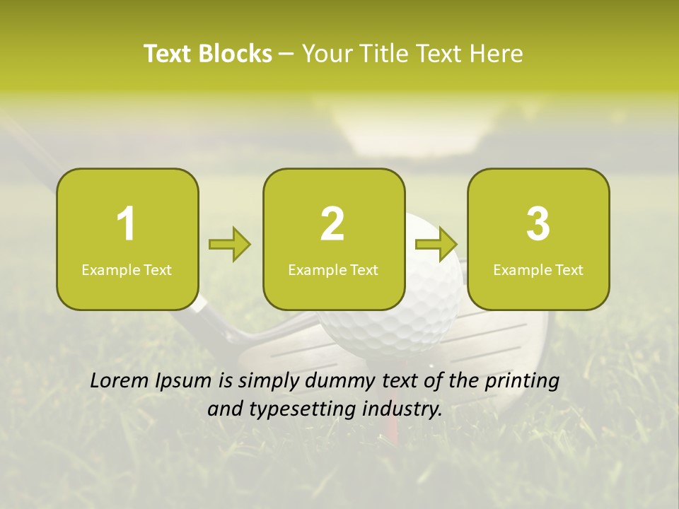 A Golf Club And A Golf Ball On The Green Grass PowerPoint Template