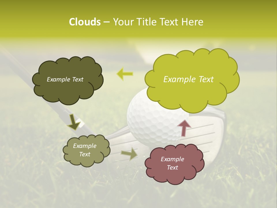 A Golf Club And A Golf Ball On The Green Grass PowerPoint Template