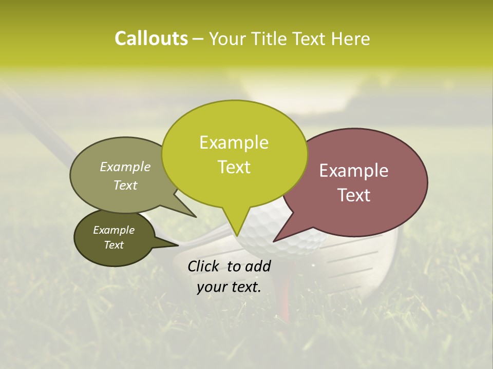 A Golf Club And A Golf Ball On The Green Grass PowerPoint Template