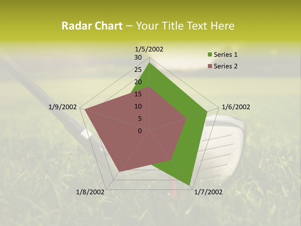 A Golf Club And A Golf Ball On The Green Grass PowerPoint Template