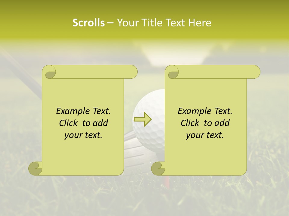 A Golf Club And A Golf Ball On The Green Grass PowerPoint Template