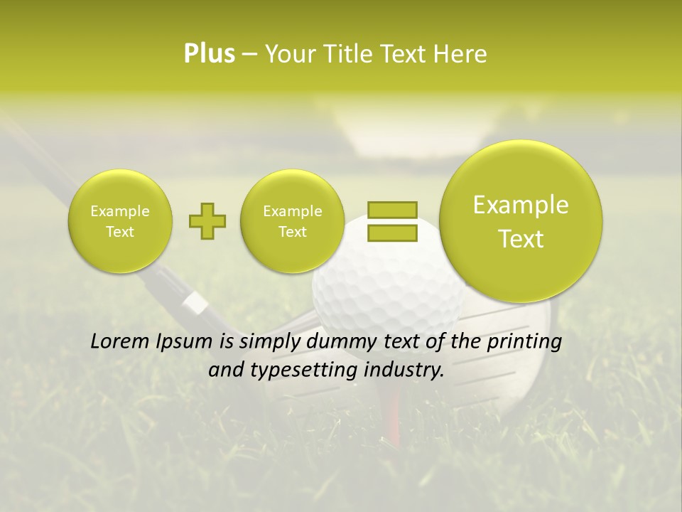 A Golf Club And A Golf Ball On The Green Grass PowerPoint Template