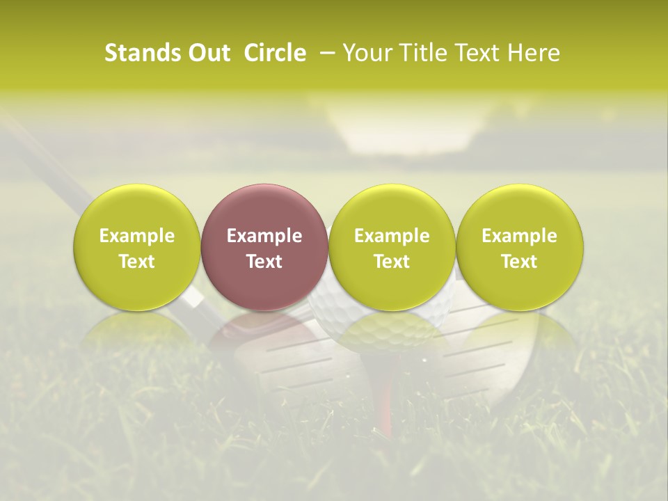 A Golf Club And A Golf Ball On The Green Grass PowerPoint Template