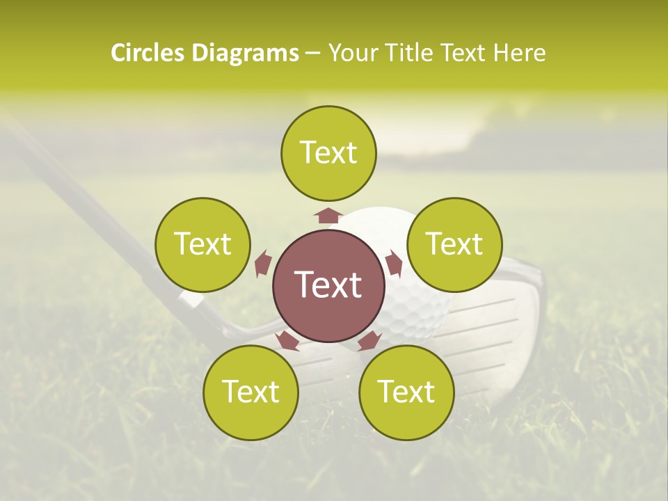 A Golf Club And A Golf Ball On The Green Grass PowerPoint Template