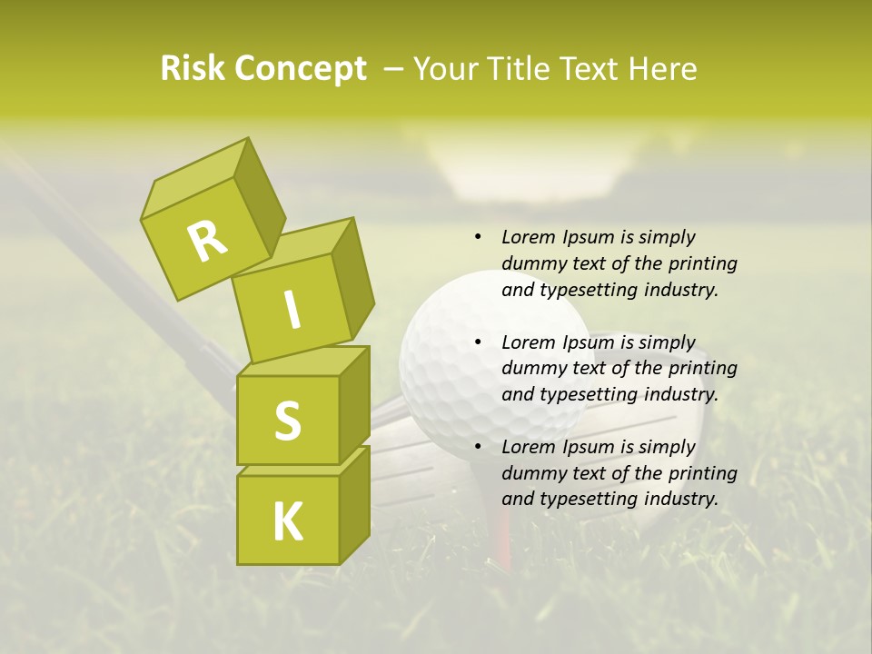 A Golf Club And A Golf Ball On The Green Grass PowerPoint Template