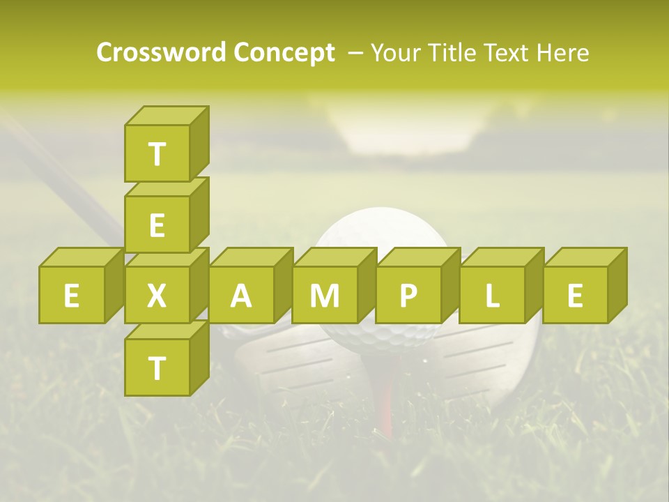 A Golf Club And A Golf Ball On The Green Grass PowerPoint Template