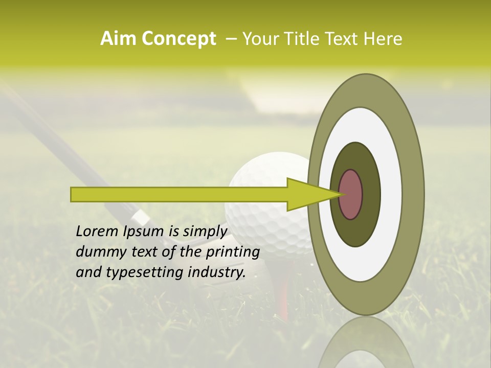 A Golf Club And A Golf Ball On The Green Grass PowerPoint Template
