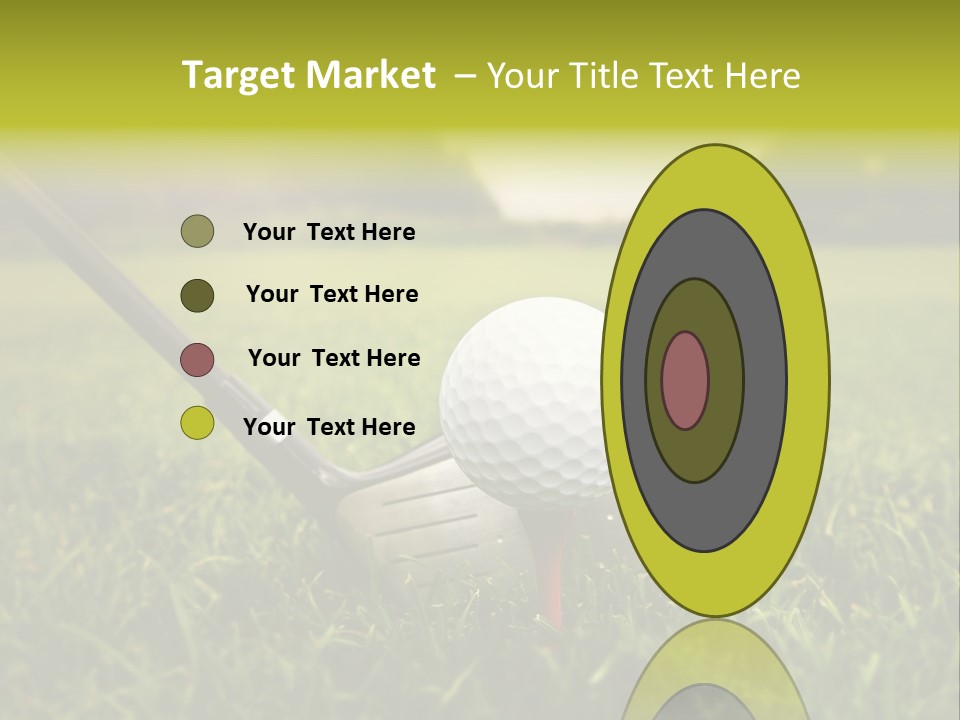 A Golf Club And A Golf Ball On The Green Grass PowerPoint Template
