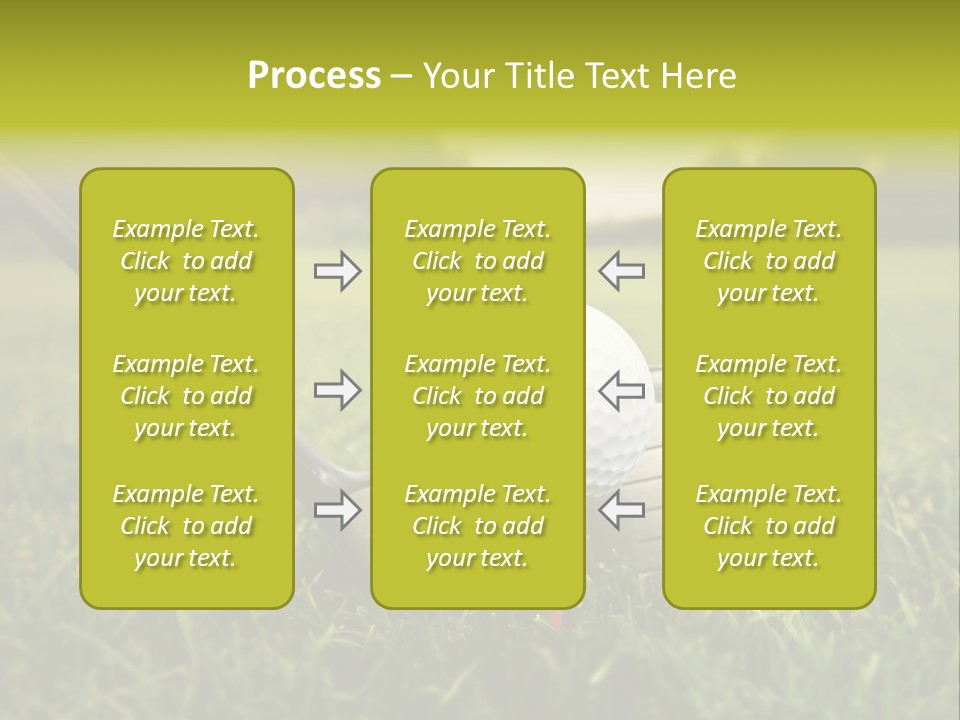 A Golf Club And A Golf Ball On The Green Grass PowerPoint Template