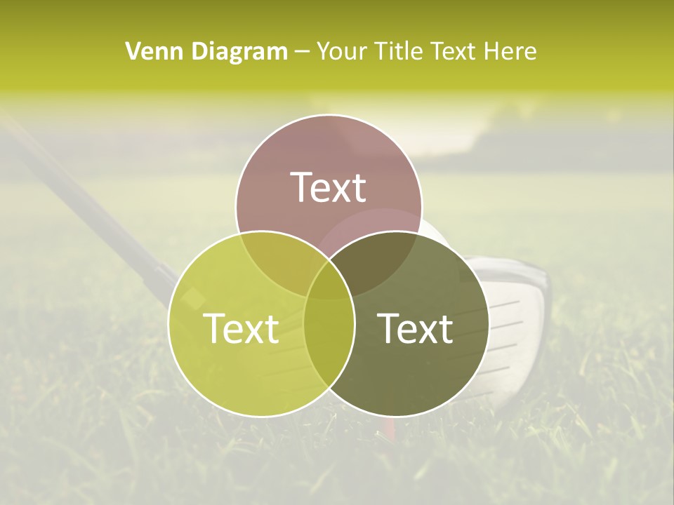A Golf Club And A Golf Ball On The Green Grass PowerPoint Template